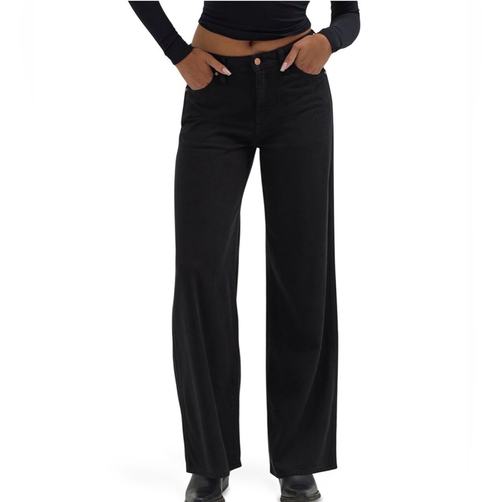 Wrangler Black Wide-Leg Jeans